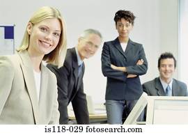 businesspeople, in, bureau