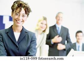 businesspeople, in, bureau