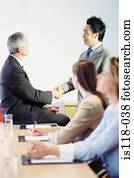 businesspeople, in, versammlung