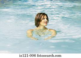 Woman in swimming pool