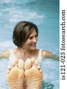 Woman in swimming pool