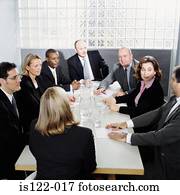 mulheres homens, em, um, quarto encontrando