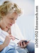 Woman using laptop computer