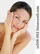 portrett, av, kvinne