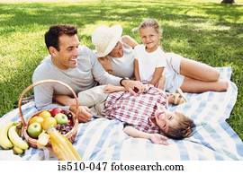 Family having a picnic