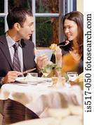 Couple eating out