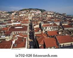 vista, de, cidade, lisboa, portugal