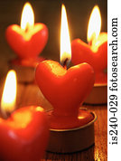 coração amoldou, velas