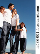 família jovem, ligado, um, dia ensolarado