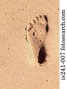 Footprint in sand