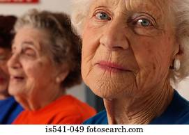 retrato, de, idoso, senhora, em, primeiro plano