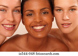 Portrait of three young women Portrait of three young women