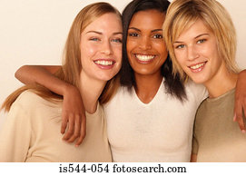 Portrait of three young women