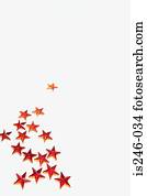 vermelho, ouropel, estrelas