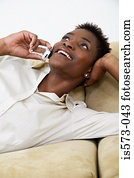 Woman on cellular telephone