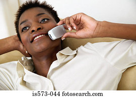 Woman on cellular telephone