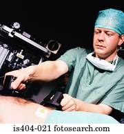 enfermeira, defibrillating, paciente