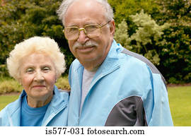 Portrait of sporty older couple