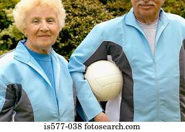 Sporty older couple outdoors