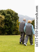 Sporty older couple outdoors