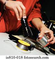 eletricista, trabalhar, maquinaria