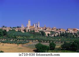 Townscape and clear sky