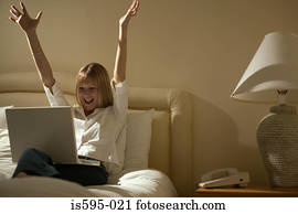 Businesswoman using laptop computer