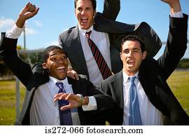 homens negócios, celebrando