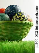 ovos páscoa, em, cesta