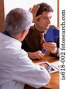 doctor y paciente, en, consulta