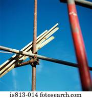 Scaffolding and clear sky