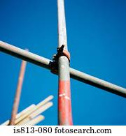 Scaffolding and clear sky