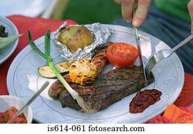 corte, bife, ligado, prato.