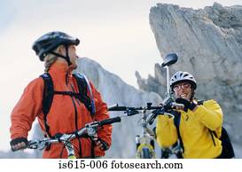 ciclismo, em, a, montanhas.