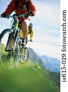 ciclistas, em, a, montanhas.