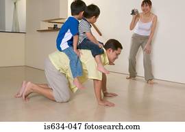 familie, leking, hjemme