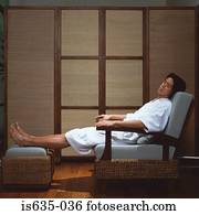 asian tripulam, dormir, em, spa