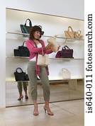 shopping mulher, para, um, bolsa