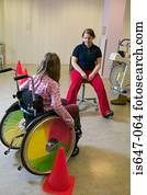 menina, aprendizagem, para, uso, cadeira rodas