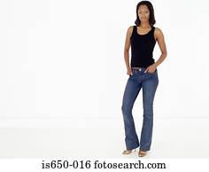 Full-length portrait of young african american woman