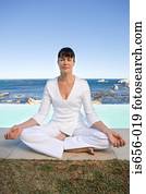 Woman in yoga position