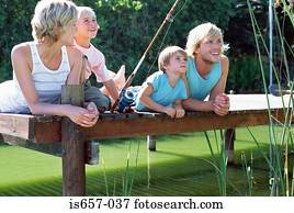 pescaria família, ligado, jetty