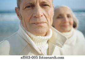 Senior couple at beach