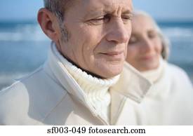 Senior couple at beach