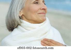 Senior woman on beach