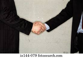 homens negócios, apertar mão