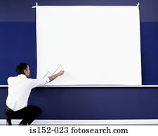 homem negócios, desenho, um, gráfico