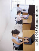 pessoas, trabalhando, em, um, escritório