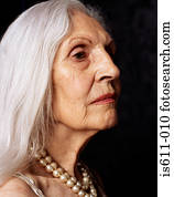 Senior woman looking serious