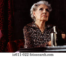 Senior woman looking thoughtful